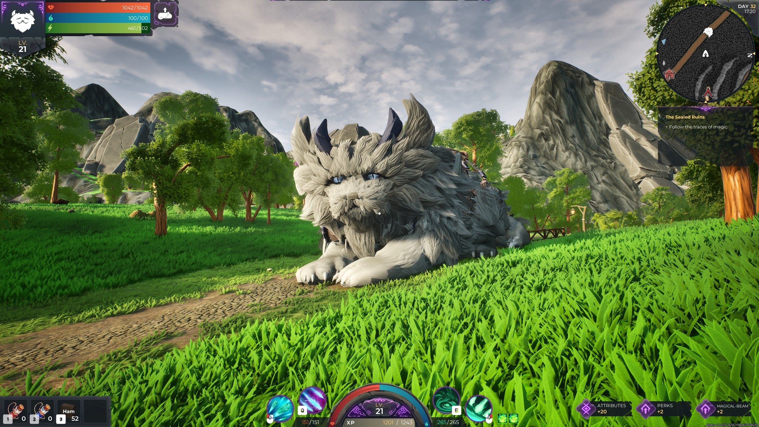Notmads open world action RPG showing a wandering beast carrying a moving base