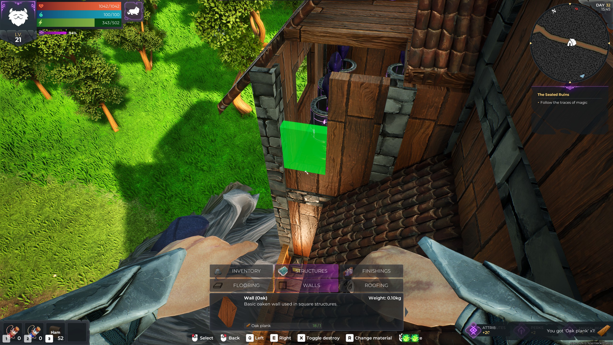 Gathering resources with the Magical Beam